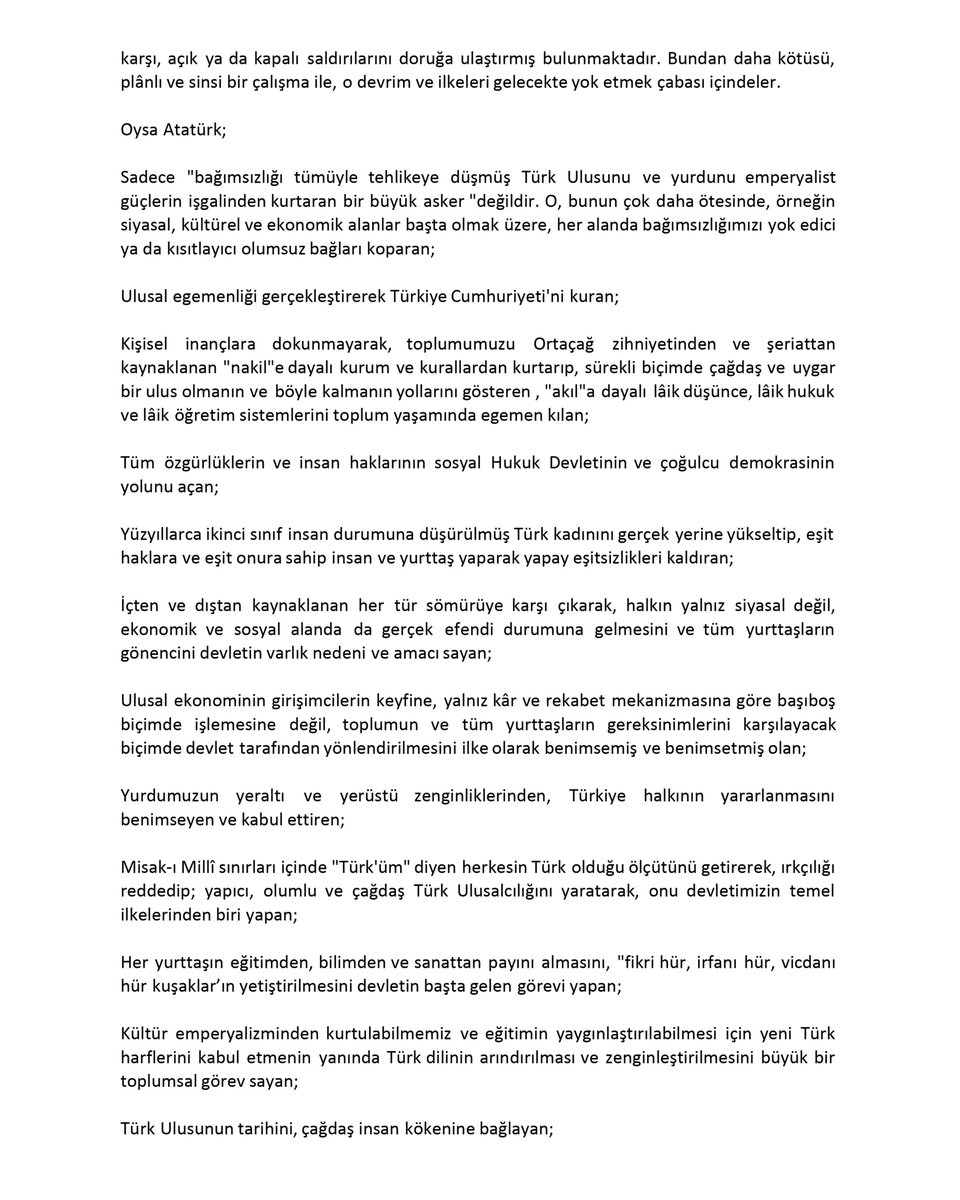 add_genelmerkez's tweet photo. SUNAY AYDIN Hk. SUÇ DUYURUSU

Samsun/Terme Belediyesi AKP Meclis Üyesi sıfatıyla hadsiz Rümeysa Eker’in, Gazi Mustafa Kemal Atatürk’e ve Kemalistlere açıkça hakaret ettiği ifadelere yönelik Eski Sultanbeyli Samsunlular Derneği Başkanı Sunay Aydın tarafından "Söylediğin her sözün arkasındayım noktası virgülüne kadar." açıklaması yapılmıştır.

Söz konusu hadsiz şahıs hakkında kamu davası açılması talepli suç duyurumuzu basınımızın ve aziz milletimizin bilgi ve ilgisine sunarız.