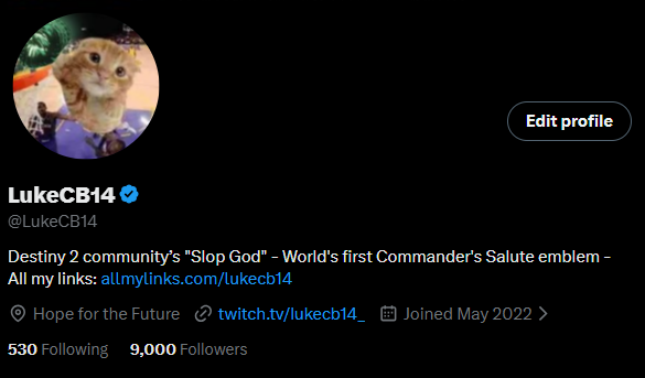 LukeCB14's tweet photo. LukeCB9000.

Very bittersweet hitting this milestone on the day of Destiny's final update. https://t.co/ewJo1aJzCm