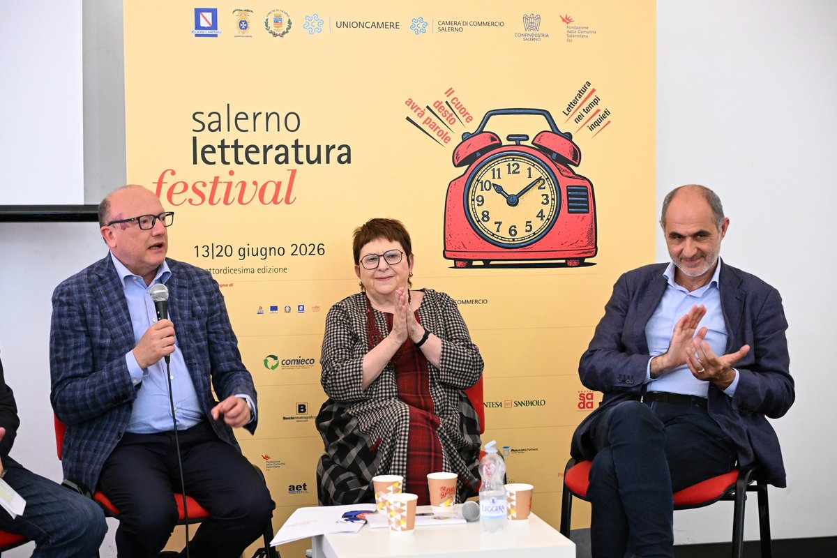 SaLetteratura's tweet photo. Oggi, martedì 9 giugno, allo Spazio Matteotti, conferenza stampa di presentazione del festival Salerno Letteratura. 
Dal 13 al 20 giugno a Salerno la quattordicesima edizione del festival Salerno Letteratura. @ConfindustriaSa camera di commercio di Salerno https://t.co/s3nFtq71Ui