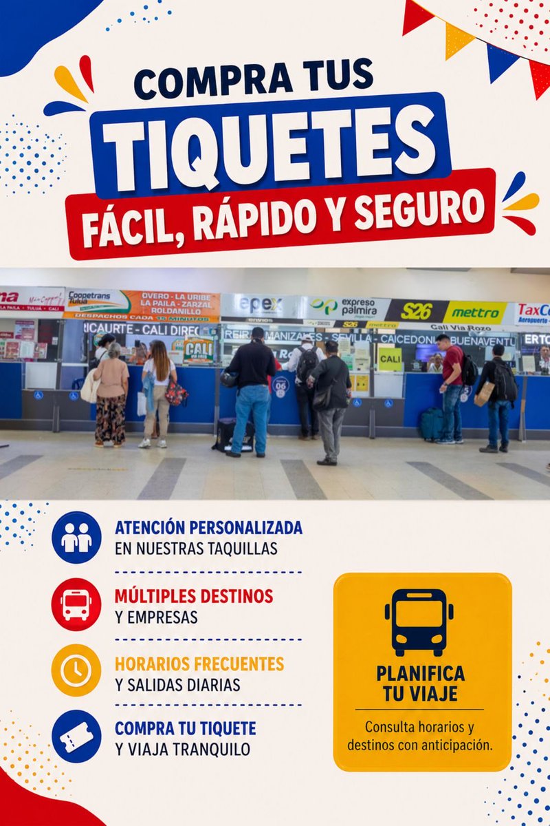 TerminalTulua's tweet photo. Tu viaje a la Feria 68 comienza en la Central de Transportes. ¡Prepárate para disfrutar de la fiesta más esperada del año! https://t.co/89l7Rj0pyf