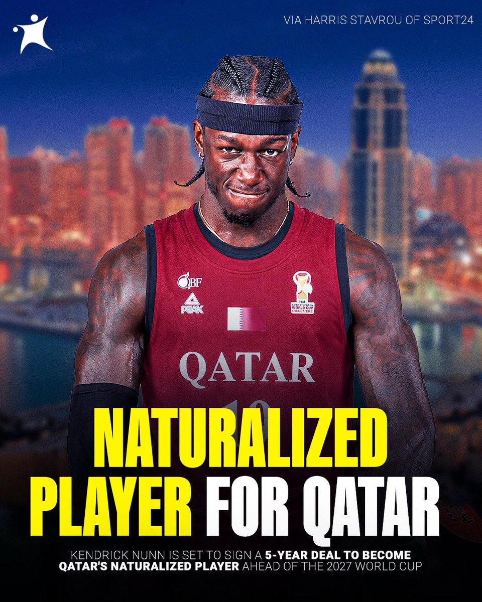 BasketNews_com's tweet photo. Kendrick Nunn is set to sign a five-year deal to become Qatar's naturalized player ahead of the 2027 FIBA Basketball World Cup 😮🇶🇦

Read more here: https://t.co/dngN8hm5rd https://t.co/O9RP9tMZ1T