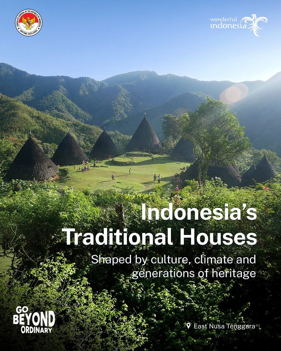Indonesiainct's tweet photo. Across Indonesia's archipelago, every traditional house tells a story. 

Which one to visit first? find out with with #AskMaiA at https://t.co/F63QD5RkQg

#kjricapetown
#inidiplomasi
#indonesianway https://t.co/k5fe0RY8nI