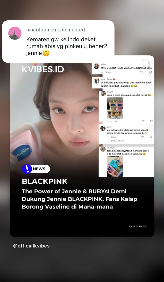 nandanandapp's tweet photo. Gue cuma pengen co satu Vaseline, tapi versi JENNIE selalu soldout 😩 #VaselinexJENNIE #JENNIEVaselineID beli disini: https://t.co/lrUtd807Fk https://t.co/QyyQGtGyeO