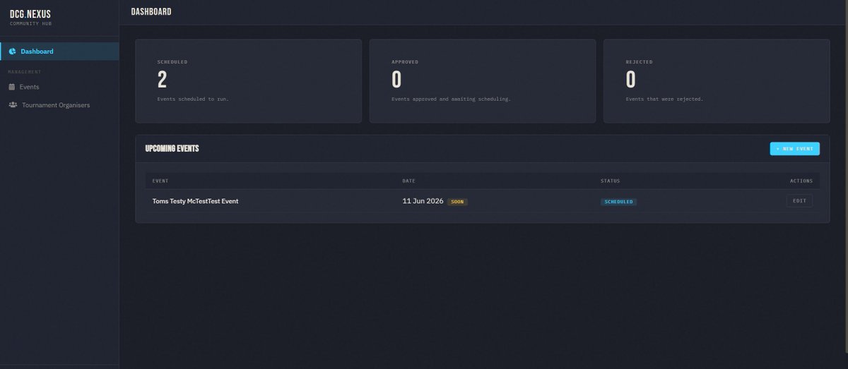 DCG_Nexus's tweet photo. Passionate about your local gaming community? 

Whether you run events or simply want to help coordinate them, DCG Nexus Hub offers event scheduling plus tools like our Round Timer and Graphic Builder for published events. 

Join us now: https://t.co/mmIYR3nqDO https://t.co/Ufkw5wmbOD