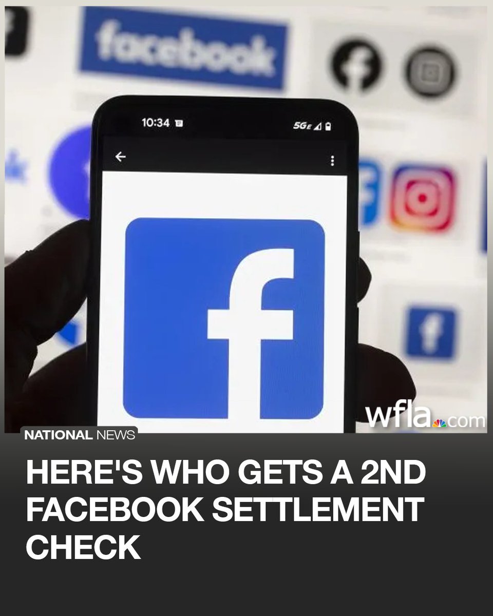 WFLA's tweet photo. Check your bank account, Venmo, PayPal and email: A surprise second round of payments is starting in the $725M class action settlement over Facebook users' privacy issues. https://t.co/bKfAyZpNNJ https://t.co/JYN6HZqDGW