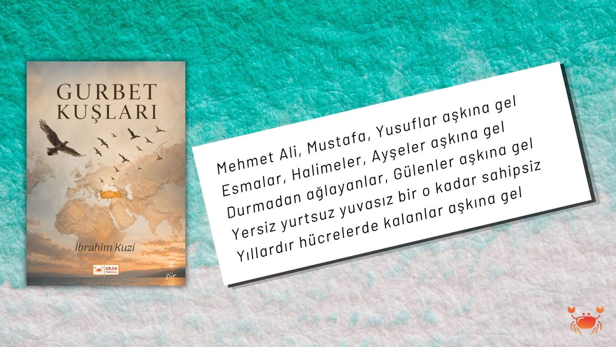 crabpublishing's tweet photo. GURBET KUŞLARI
İbrahim Kuzi

@muhittinakgul 'ün takdimiyle...

Satın almak için...
SMASHWORDS⏺️https://t.co/5zrUXwSwa9
GOOGLE PLAY⏺️https://t.co/O6VGnPNUH8
BOOBSHOP⏺️https://t.co/X5T6Ebldv4
KOBO⏺️https://t.co/JgTWAO2hL1

İyi okumalar... https://t.co/flbsmPFeiA