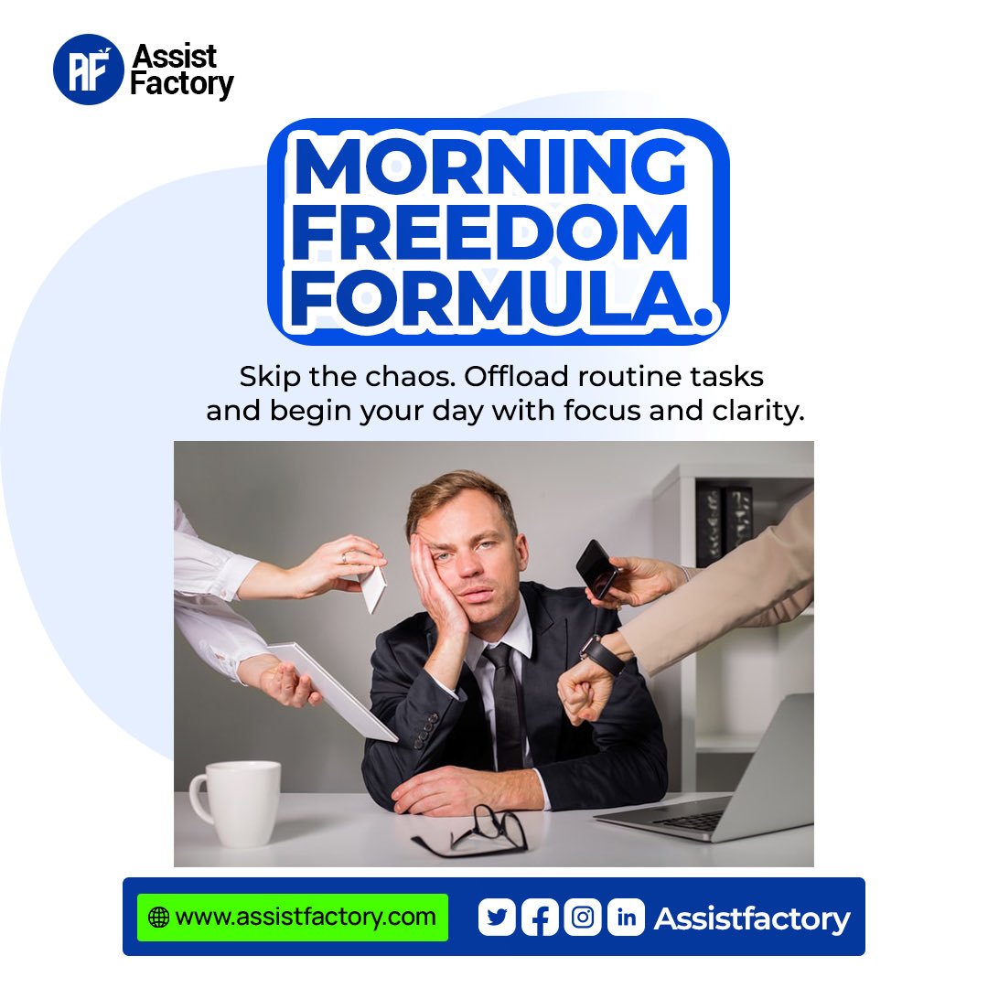 assistfactory_'s tweet photo. Your morning should not start with chaos.

Offload the routine tasks and begin your day with focus and clarity.

Visit https://t.co/AUAe89Cda9 to get started. https://t.co/pW30eUhVJn