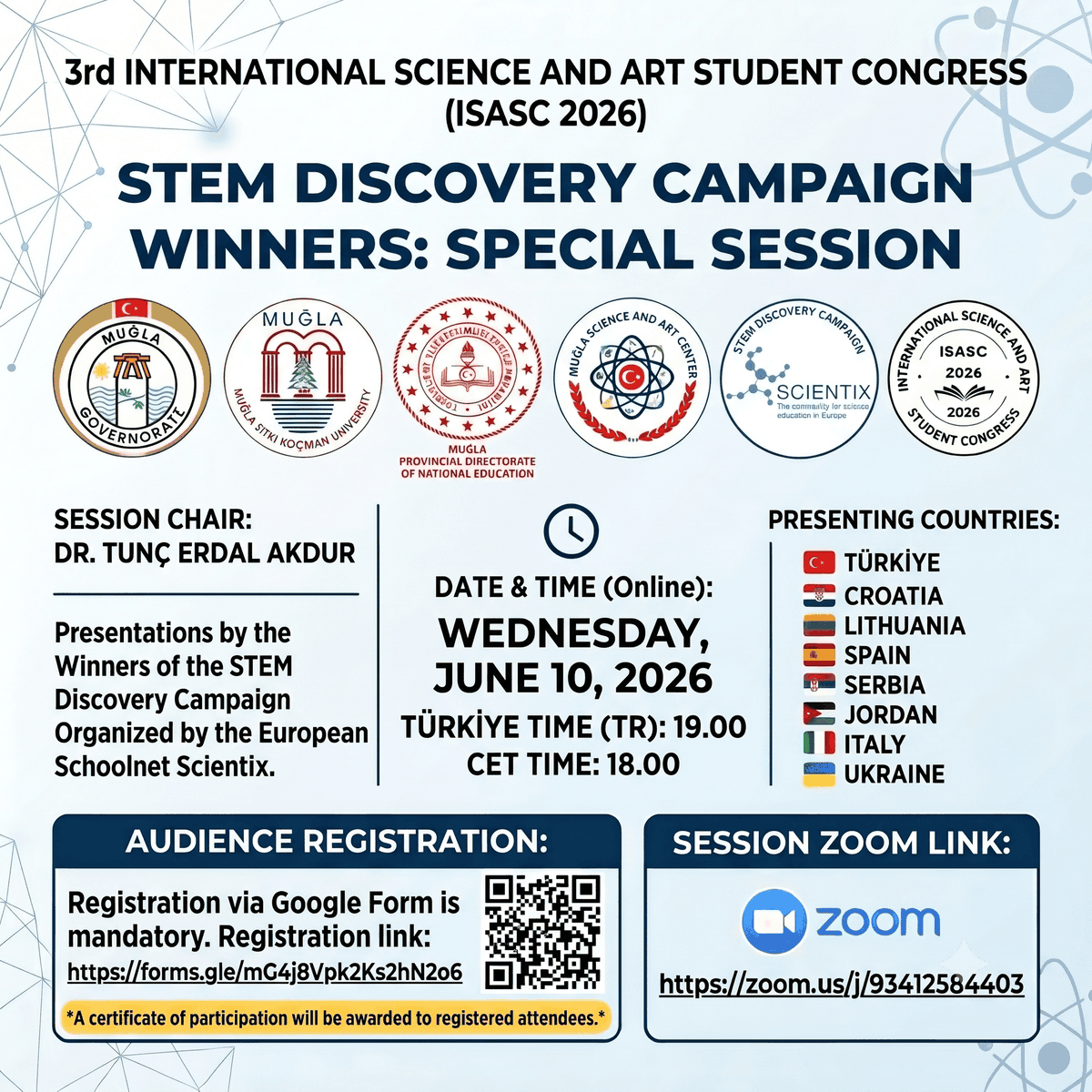 scientix_eu's tweet photo. 🚨  Special session alert!
The 3rd International Science and Arts Student Congress is welcoming the winners of the STEM Discovery Campaign!
🎤 Hear their presentations &amp; learn from their experiences with #SDC26 and previous editions 

Register now 👉  https://t.co/RUVjogb0FG https://t.co/VuAnU3zuIN