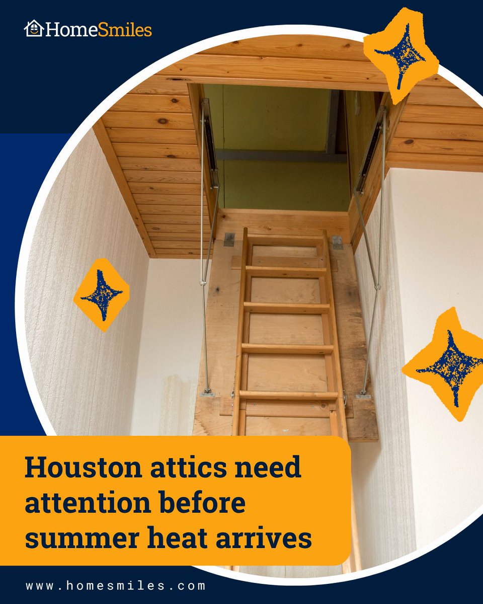 HSMetroHouston's tweet photo. Summer heat can put extra stress on Houston homes. Checking attic access areas before temperatures peak helps homeowners stay ahead of seasonal maintenance.

Learn more about our service at https://t.co/W5iVtBuCzo

#HomeSmiles #Texas #TheWoodlands #Tomball  #Houston #Montgomery https://t.co/2bx0BCAvcC