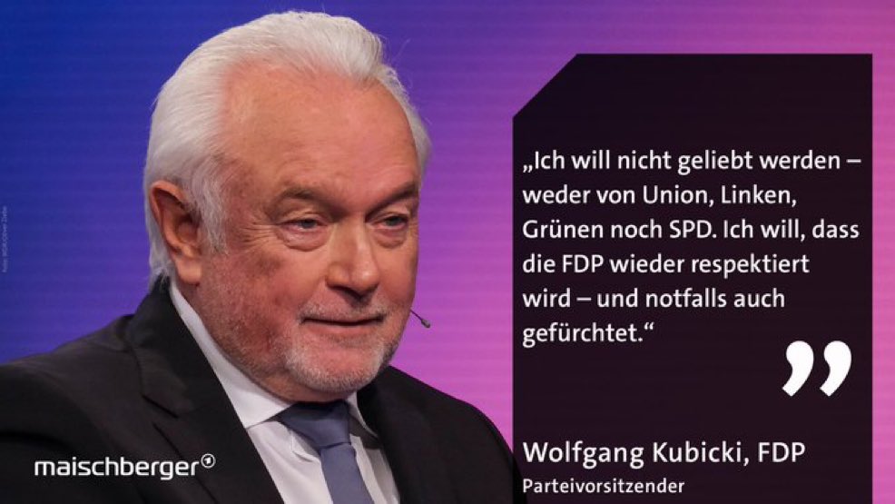 TDittkuhn's tweet photo. Alle fürchten sich vor der @fdp lieber @KubickiWo - nur anders als die FDP selbst denkt. Nämlich vor ihrer Unzuverlässigkeit, ihren Populismus und dem miesen Personal, weshalb sie auch als Koalitionspartner keine Option sind - aber von 5% ist man ohnehin weit weg. https://t.co/CmUH7SvGdJ