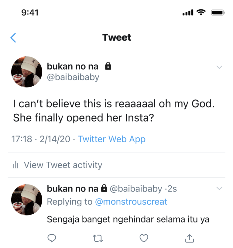Peculiartie's tweet photo. #Emibonnie lokal AU which Emi finally back to Jakarta where she meets Bonnie, her ex girlfriend back in New York; has now changed.

— Selamat Pagi, Malam (2014) inspired AU. https://t.co/JNppRomeSD