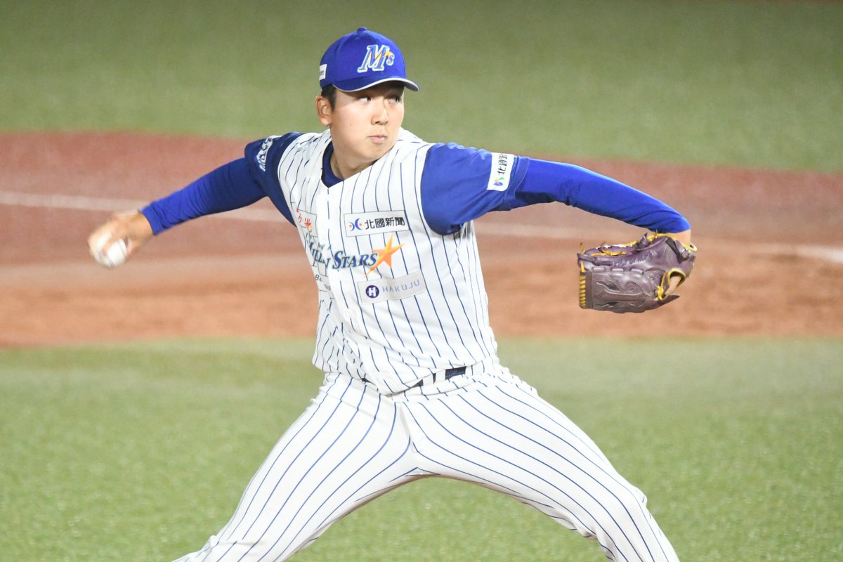 itemae_spirits's tweet photo. 石川ミリオンスターズの投手陣②

浜新之介投手（大阪経済大）…1回1失点
北浦遼那投手（遊学館高）…1回無失点 https://t.co/j4NSVO03Gn