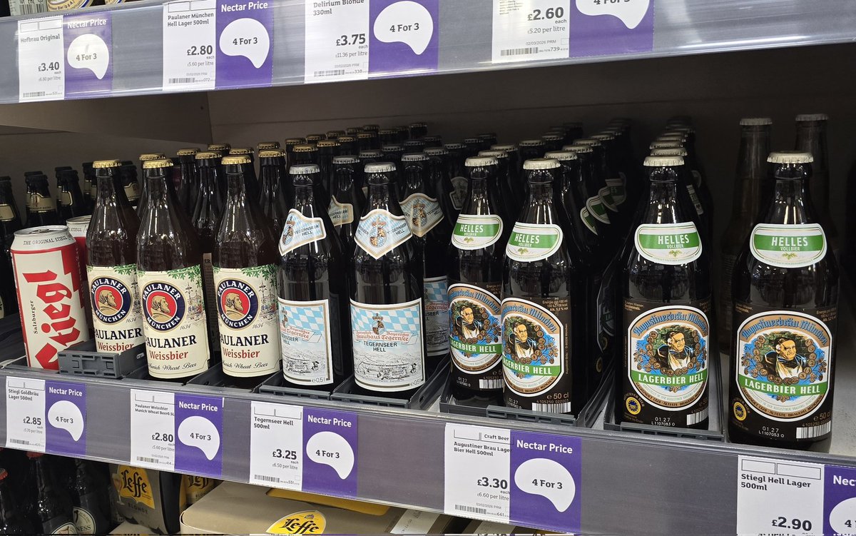 PintsBeauty's tweet photo. Whoever is in charge of sourcing beer at Sainsbury's...give them a pay rise! 

All 4 for 3 too 🍻 https://t.co/L4CYWeSwKq