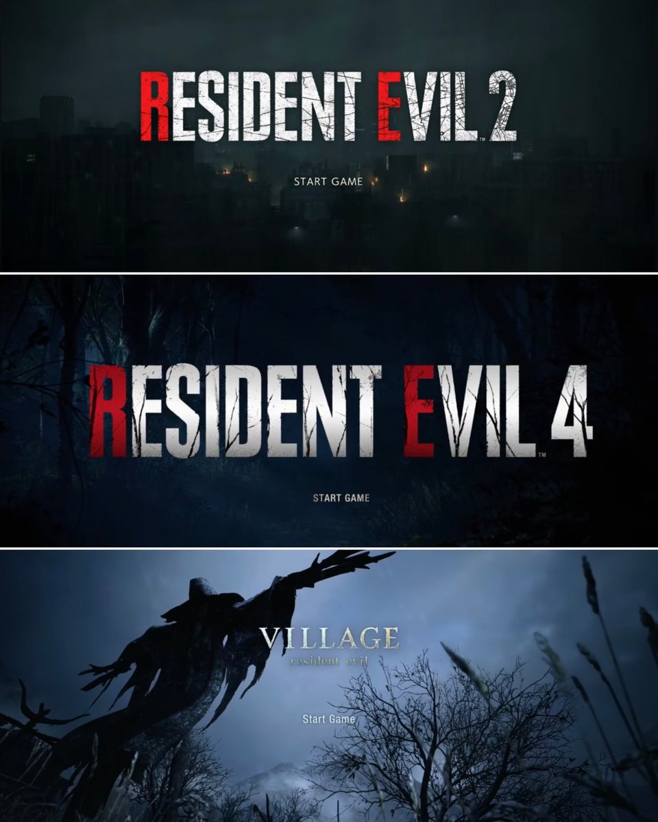 5haledX1's tweet photo. Which start screen is your favorite?
 #Residentevil https://t.co/hBomKzdKim