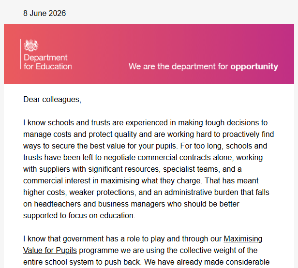 SCHOOLSNE's tweet photo. Yesterday's letter from the Secretary of State reinforced just how central @educationgovuk's MvP programme has become to the future.

Those themes will be front and centre at  #SNEedubusiness26.

View full programme and book here: https://t.co/vpgmUgzZnm

#edux #edutwitter https://t.co/aJMxzq8u1H