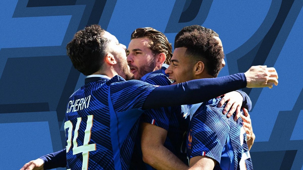 lequipe's tweet photo. Vers un American Dream ? 

3e au classement FIFA, champions du monde en 2018 et finalistes en 2022, les Bleus sont parmi les principaux prétendants au titre. Et tout semble réuni pour la dernière danse de Didier Deschamps.

Notre guide complet sur la France avant le début de la Coupe du monde ➡️ https://t.co/c8xahAsFec