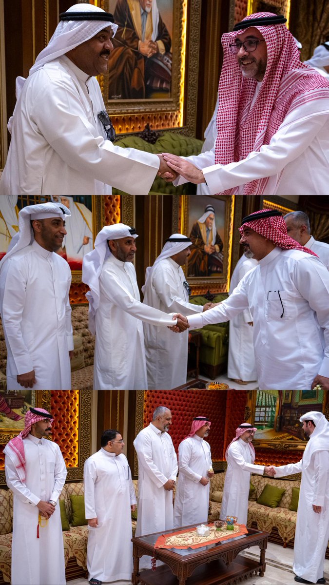 Khaleejclub's tweet photo. 📋 بدعوة كريمة من الأستاذ خالد الغانم، رئيس @kuwaitclub ، وبحضور عدد من القيادات وإدارة كرة اليد بالنادي ومدير العلاقات العامة، تشرفنا بحضور حفل الوفود المشاركة في البطولة الآسيوية للأندية لكرة اليد.

▫️شكراً على كرم الضيافة وحسن الاستقبال، وكل التوفيق للجميع | #نسور_الخليج_في_آسيا 🦅