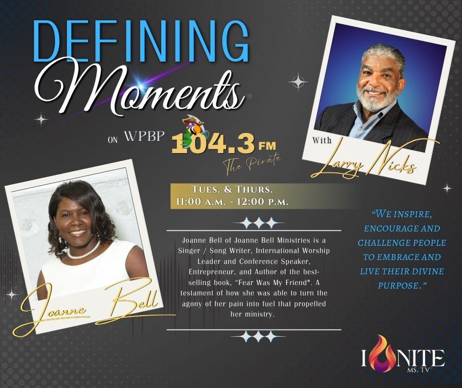 DefiningMomen14's tweet photo. 🎙️ Coming Up TODAY on Defining Moments with Larry Nicks - Special guests: Joanne Bell

Joanne Bell of Joanne Bell Ministries is a Singer / Song Writer, International Worship Leader and Conference Speaker, Entrepreneur, and Author of the best-selling book, “Fear Was My Friend". https://t.co/cZGlOARj6T