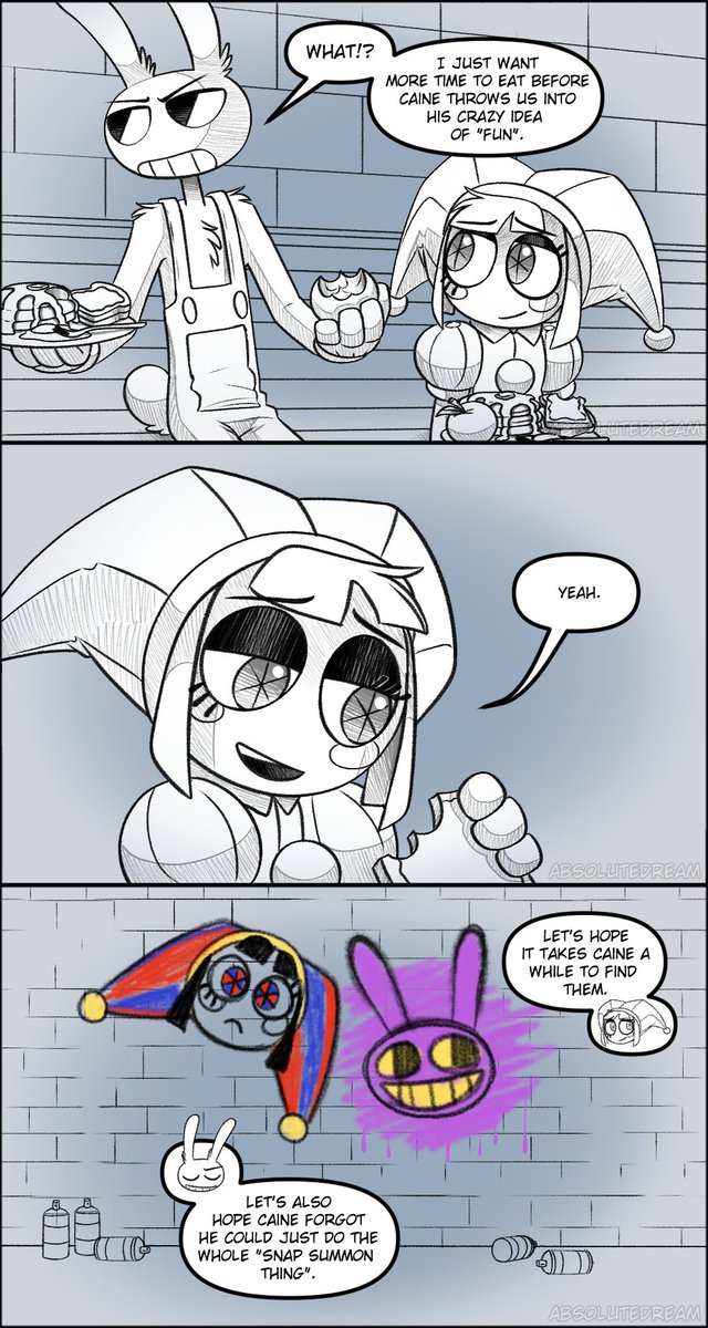 _AbsoluteDream_'s tweet photo. After the events of "Truth or Dare", Jax struggles internally, unsure where to go from here.  Luckily Pomni is determined to help.

Comic Thread:  (19/19)
#TADC #TheAmazingDigitalCircus #Jax #Pomni #funnybunny https://t.co/Es5aCRqjuH
