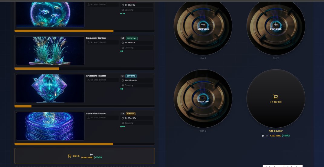 starceps's tweet photo. Running my 4th slot now! 

Still active on Discord, still collecting RSNC, and every day I'm discovering a little more about the mechanics behind the Resonance kitchen system.

I definitely don't have everything figured out yet, but I'm learning step by step and enjoying the journey. 

How is everyone else's progress going? Any tips or lessons learned so far?

#Resonance #RSNC
@RSNCNetwork @soneium