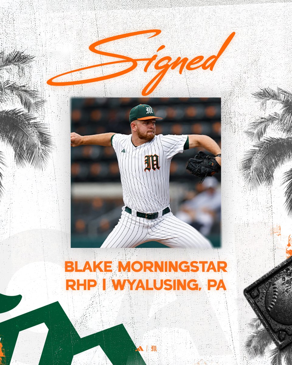 CanesBaseball's tweet photo. Signed! ✍️ 

Welcome @bmorningstar04 to the 305! 🙌 https://t.co/iJtnJgHWpG