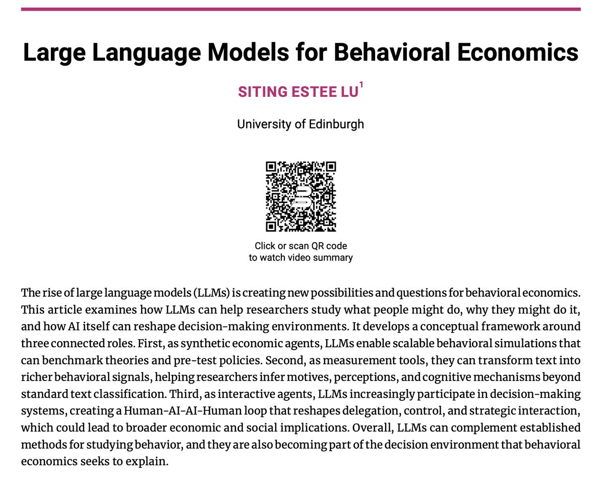 EsteeLu's tweet photo. Happy to share that my contribution to the Behavioral Economics Guide 2026 is now live✨

Video summary: https://t.co/DWJv9IDWuD
Full guide: https://t.co/fbWRjRB6aV https://t.co/OcfKIc7WF5