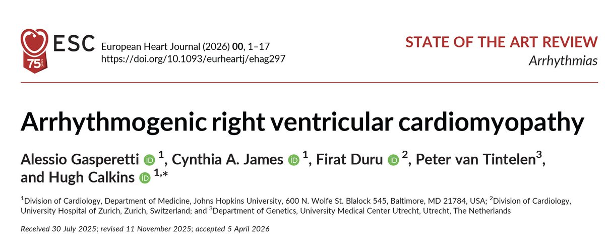 gonzaeperez's tweet photo. CARDIOPATÍA ARRITMOGÉNICA DEL VENTRÍCULO DERECHO
Revisión @ESC_Journals 👌
🔴Miocardiopatía hereditaria
🔴Escara ventricular y reemplazo graso
🔴Enfermedad multifascética
🔴Transición del enfoque centrado en el fenotipo ⏩genotipo
https://t.co/76MFyCjj2X https://t.co/NMvEtmKxMf