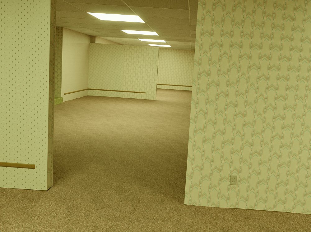 JRHainsworth's tweet photo. Trying out rendering the Backrooms https://t.co/kgwamJ8DB8