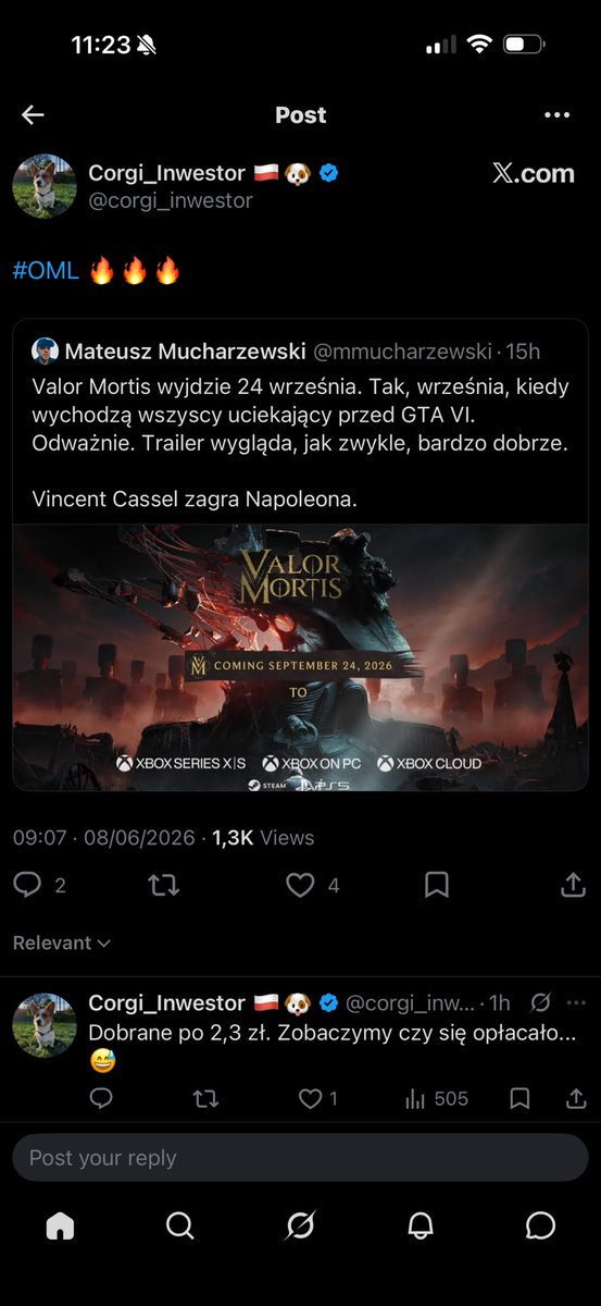 vgdcbhh's tweet photo. @corgi_inwestor Chwilę temu sie tym hypowałes nie widząc problemu w dacie premiery? https://t.co/IsjPRWy5Uf