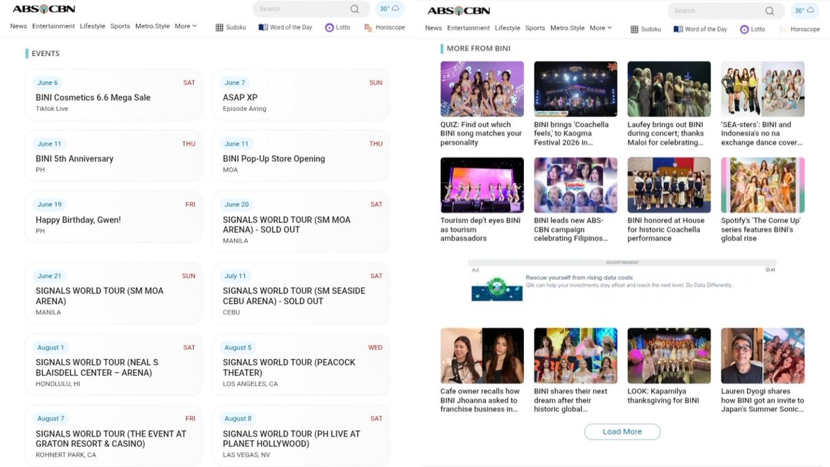 aomsdbr's tweet photo. LOOK: The refreshed BINI section on https://t.co/miIXm9dzdg. 🌸✨

This is now BINI’s official site following the discontinuation of https://t.co/zubZDlJmyQ as the group moved to Weverse.

#BINI @BINI_ph https://t.co/AEAJugBlDI