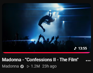 MadonnaUltimate's tweet photo. guys im still processing all this, the confessions ii film is INSANE and already reached 1.2 Million views on youtube in less than 24 hours, honestly it deserves 1.2 billion, MADONNA THANK YOU THANK YOU THANK YOU DOO DOO DOO !!! https://t.co/j6RpeWrCka
