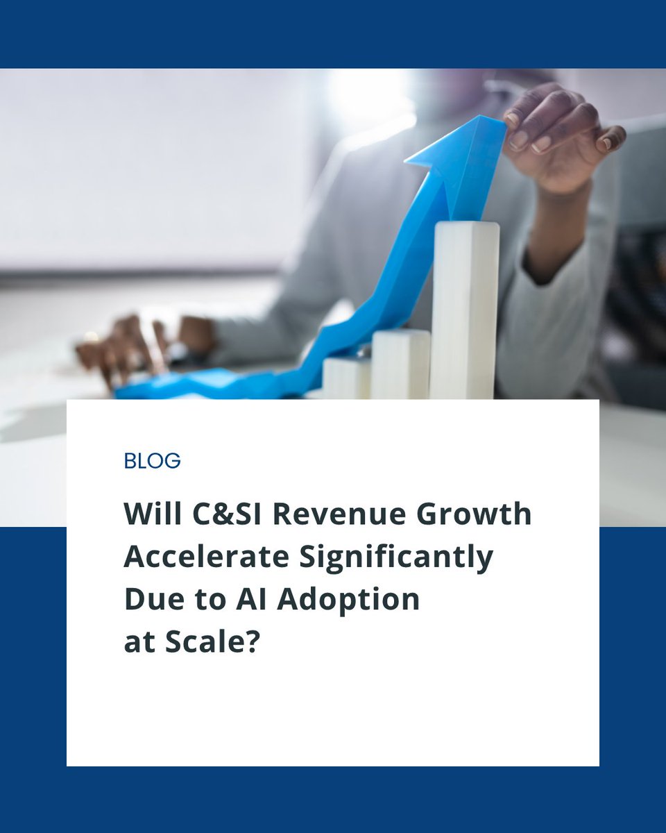 TBRinc's tweet photo. Will C&amp;SI Revenue Growth Accelerate Significantly Due to AI Adoption at Scale?

🔗 https://t.co/IPpRgjMSC7

Learn which factors could push #consulting and #systemsintegration revenue to grow faster than the single-digit rate projected in TBR’s baseline forecast.

#ITservices #AI https://t.co/rjvPzh5ai6