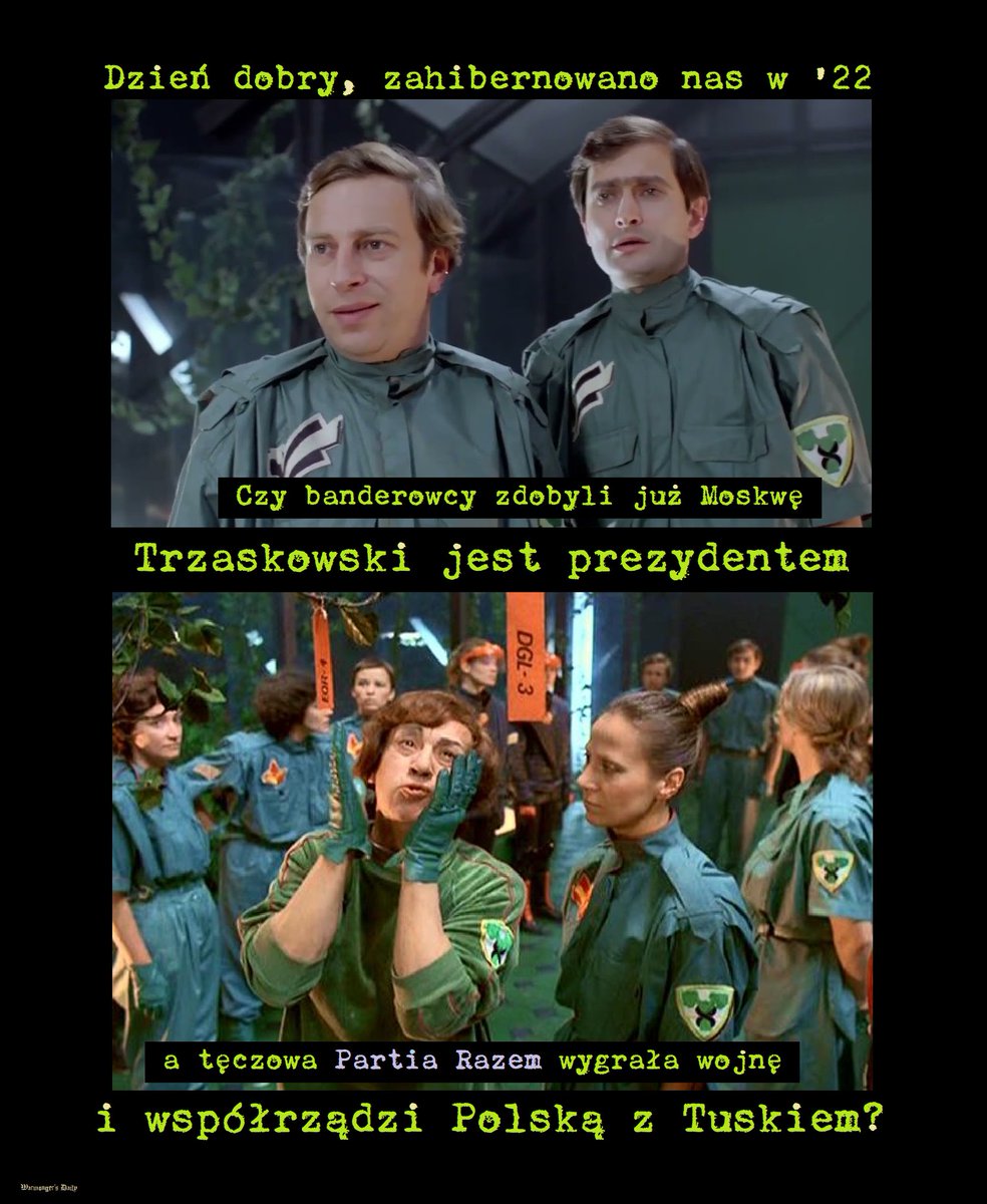 KolinskiRobert's tweet photo. #AtoPolskaWłaśnie... #jelity #libki #burdel; #33lataStyropianizmu; 🤡🥳

Tyle pytań, znikąd odpowiedzi... #PrawdaWasWyzwoli; 👽😈🖤🚩

„Seksmisja” (1984), reż. Juliusz Machulski; 🖤🚩

@partiarazem @ZandbergRAZEM @donaldtusk @trzaskowski_ @GrzegorzBraun_ ;]

#MakeArtNotWar; 🖤🚩 https://t.co/tK68oh9ci7