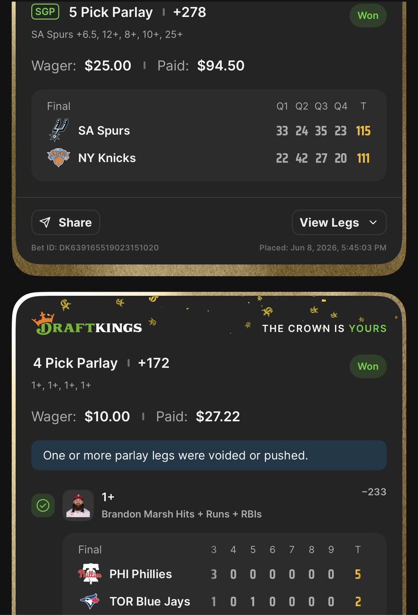 PropJuicebets's tweet photo. Lots of good wins across the Finals and MLB at https://t.co/At0xbPV3dV last night https://t.co/HIhZNoBKAM