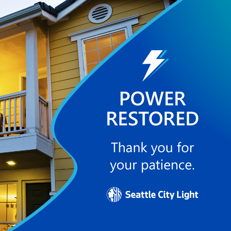 SEACityLight's tweet photo. Crews were able to restore all 4,700 customers affected by the outage in the Queen Anne area.  Thank you for your patience! https://t.co/XhsdwR3mgQ