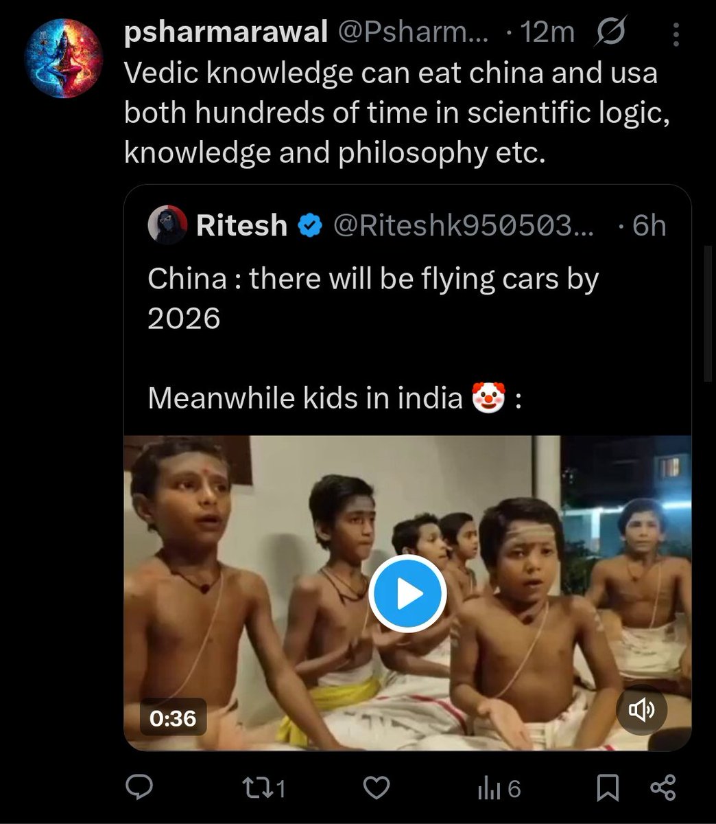 Riteshk95050394's tweet photo. Brahmins and their delusional world. 🤡 https://t.co/Y2erMkwMUK