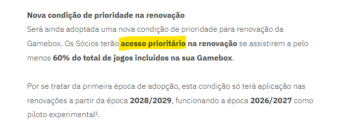 nunovalinhas's tweet photo. A 2ª grande novidade anunciada tem que ver com uma "nova condição de prioridade" para renovar a #GameBoxSCP.
2026/27 servirá de piloto para depois aplicar em 2028/29.
Tem prioridade para renovar (olá lista de espera) apenas quem assiste a 60% dos jogos.
Giro. #SportingCP https://t.co/Ig5WwduWij