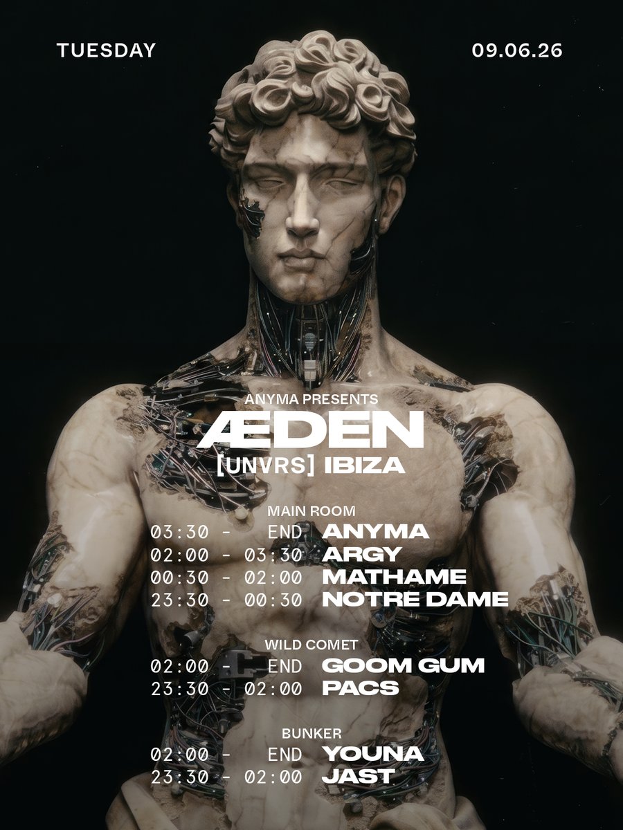 anyma_eva's tweet photo. ÆDEN Ibiza - Opening set times.
@unvrsibiza https://t.co/mfMdnllMnR