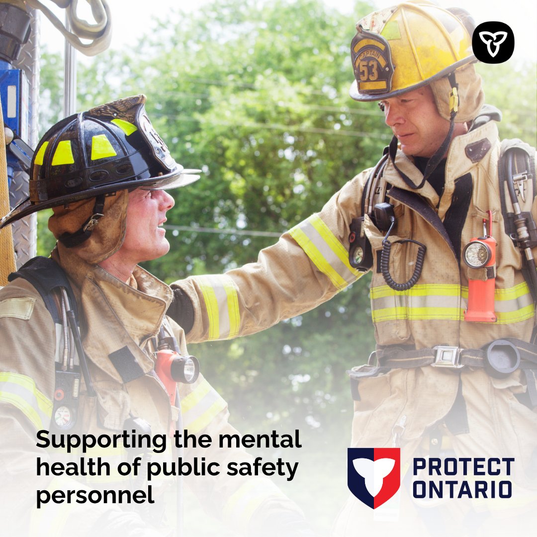 ONsafety's tweet photo. Applications are open for the Mental Health Supports for Public Safety Personnel grant program.

Public safety organizations can apply to access mental health services for the personnel who work every day to protect Ontario and our communities.

Apply on Transfer Payment Ontario. https://t.co/B3jswAzdkj