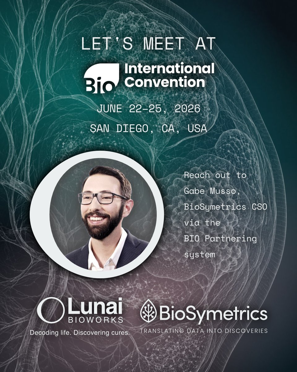 lunaibioworks's tweet photo. Lunai Bioworks will be at the BIO International Convention in San Diego on June 22-25, and we’re looking to connect with potential partners in biotech and drug discovery. #BIO2026 #Biotech #Partnerships https://t.co/RwhGDwq84X