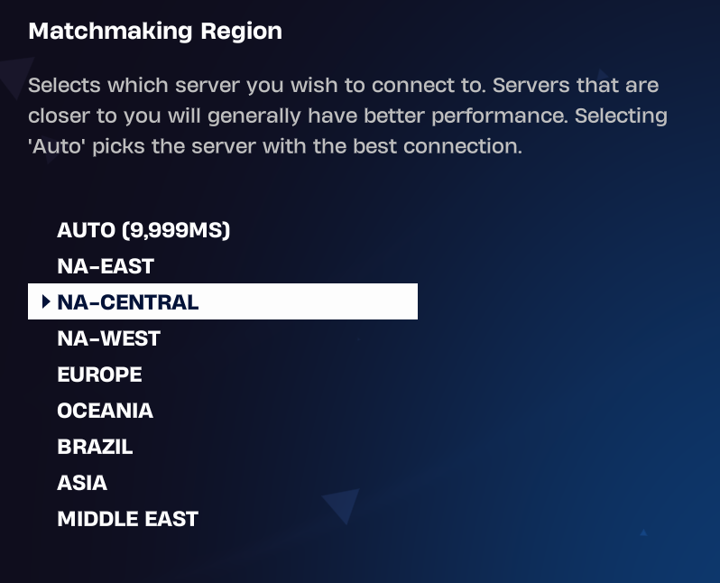 RavenShade4's tweet photo. Hey @FortniteStatus 

now im not a professional but i think the servers are either glitching out or something worse is happening im in the uk and can handle playing on NA - Central but when auto says 9,999MS for auto which would be the UK im not sure about that lag 🤣 https://t.co/9Za3cO3Ml8