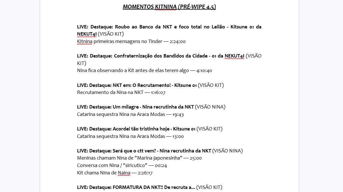 AnaLesw's tweet photo. Montei um ARQUIVO com momentos de KITNINA, momentos de conforto, aleatórios e mt +
Tem antes e depois do wipe, um save da história delas pra quem quiser rever com calma.  😍 
#Nkt #Kitnina

 https://t.co/rsvMdN3McT https://t.co/1s8d0DUhk9