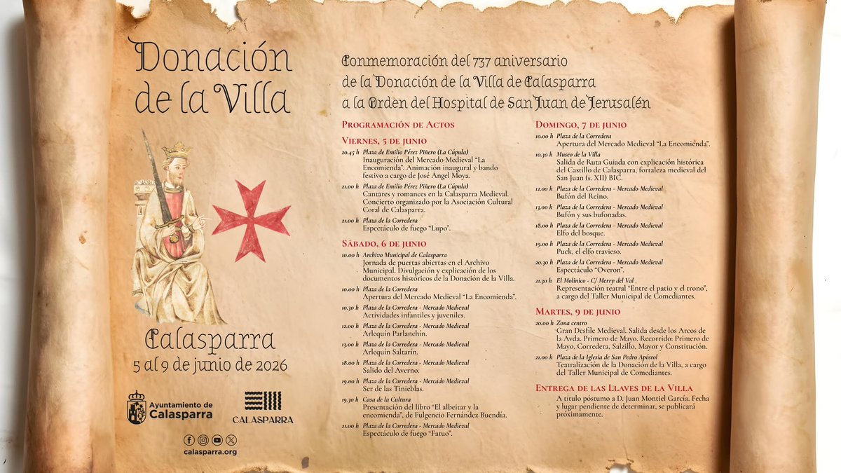 veronicadoval's tweet photo. 9 de Junio siglo XIII, Donaciรณn de la villa de Calasparra, Reino๐de #Murcia, a la Orden de San Juan de Jerusalen, Orden de los Caballeros de Maltaโ๏ธ, Cruz de Malta๐ฉ1.289
#Villa #Historia #Caravaca #Archena #Alcaraz #Hellin #Jumilla #Cieza #Almagro #RegiรณndeMurcia
@SERhistoria https://t.co/E4DqWOA4SF
