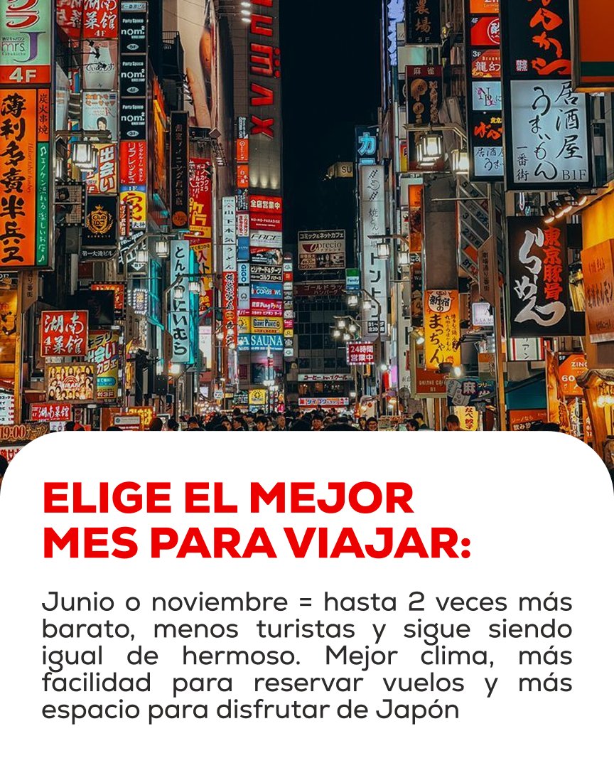 ticket_mx_'s tweet photo. Japón en 2026 es lo más barato que ha estado en años. Tickets te muestra las fechas baratas. Link en bio ✈️
#japontravel #tokio #mexico #consejosviaje https://t.co/9URJioBXVy