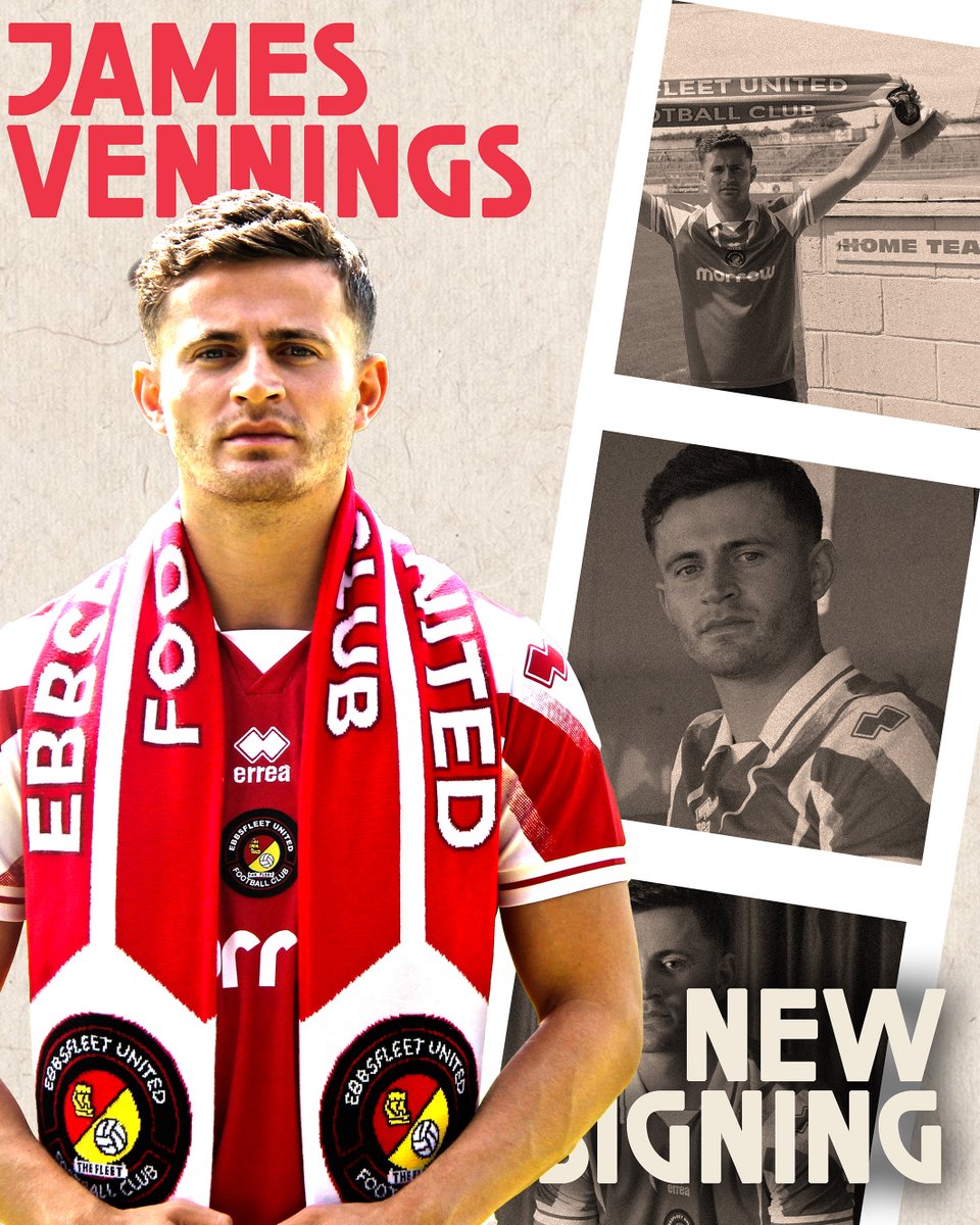 EUFCofficial's tweet photo. NEW SIGNING!
The Fleet can welcome midfielder James Vennings to the club today following his arrival after five seasons in the National League that has included promotion and an FA Trophy winner's medal!

https://t.co/jM76XyMzQI https://t.co/7Bd9CzOKWl