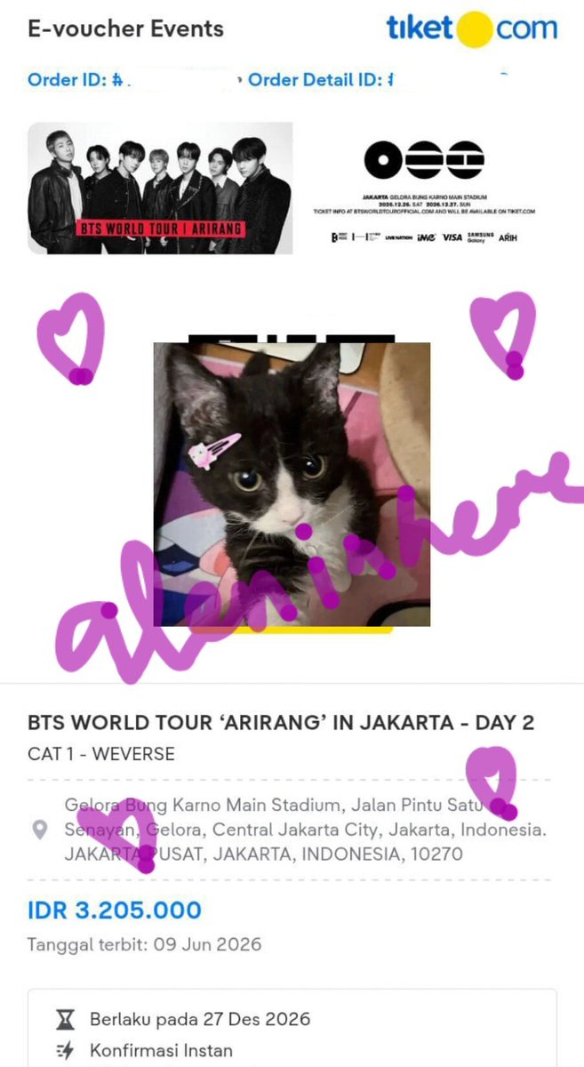 aleninhere's tweet photo. IZINNN 🙏🏻 BERHASIL MENDAPATKAN TIKET UNTUK BERTEMU PACAR DAN CINTA PERTAMAKU ANGJAYY!!!! 🥹🫶🏻💜 https://t.co/ZdQWUCyeZx