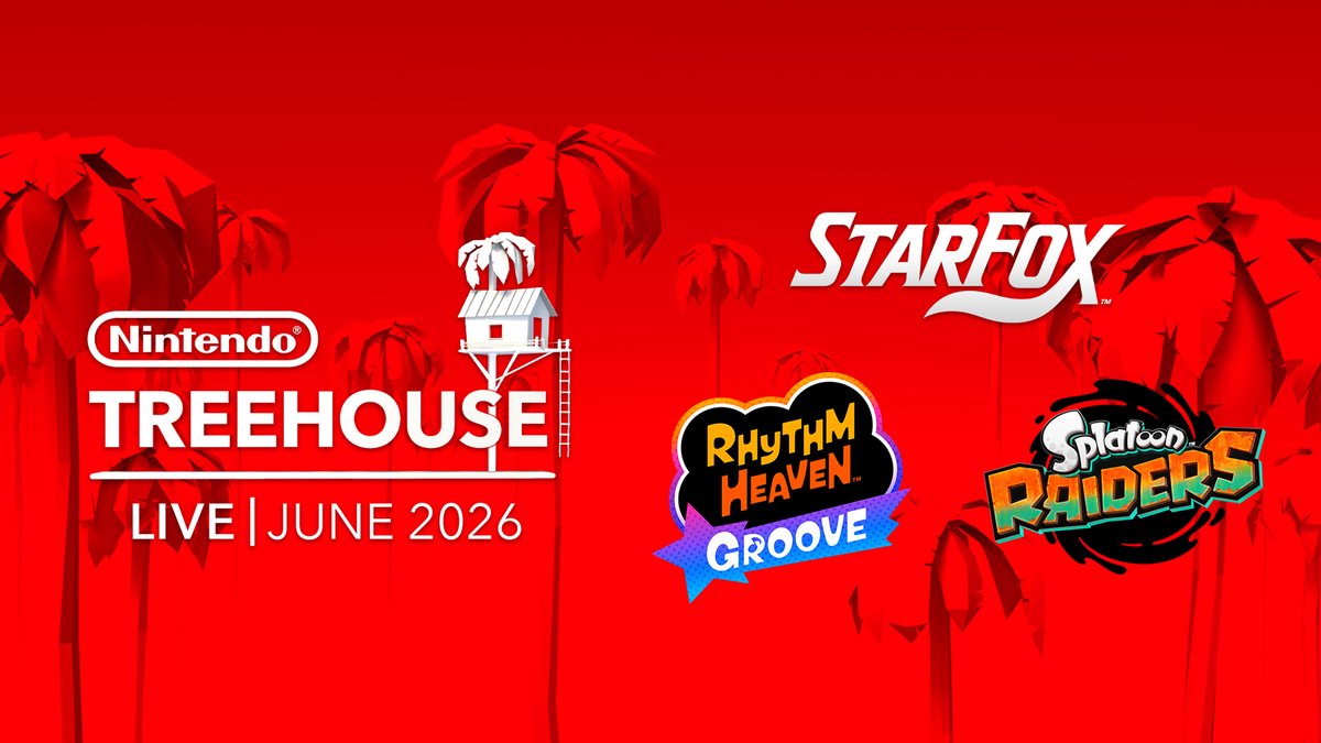 NintendoAmerica's tweet photo. Tune in now to watch Nintendo Treehouse: Live | June 2026 featuring hands-on gameplay of Star Fox, Splatoon Raiders, and Rhythm Heaven Groove.

Watch here: https://t.co/4WW2uuWWwR https://t.co/bcuhiPexvA
