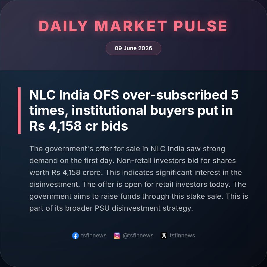 tsfinnews's tweet photo. 📊 CORPORATE INTELLIGENCE

NLC India OFS over-subscribed 5 times, institutional buyers put in Rs 4,158 cr bids

⚡ @tsfinnews
#Nifty50 #StockMarketNews https://t.co/R3Aq1FI0Zi