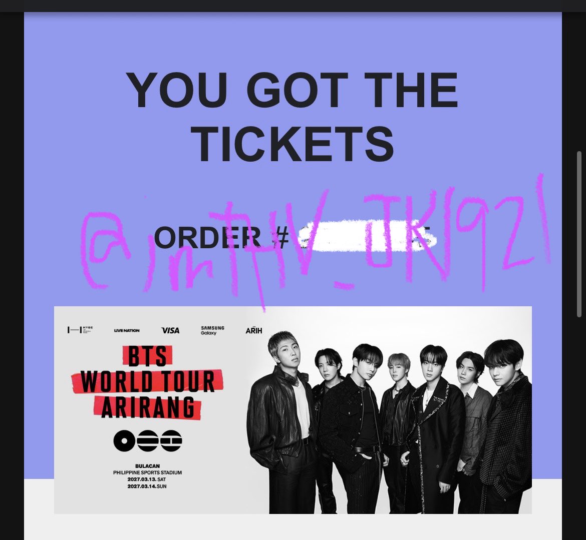 imTHV_JK1921's tweet photo. I’m seeing the boys next year! 😍💜
Still smiling because it finally happened. Huge thanks to @perksofmcfly for making the entire transaction smooth &amp; stress-free. It was my first time taking a chance on an international ticketing service, and they absolutely delivered. Kudos!✨ https://t.co/TMXgN56HIy