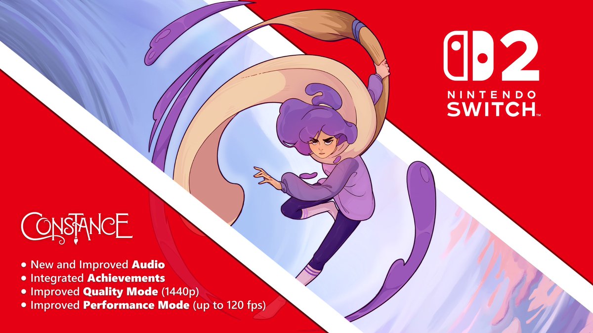 ConstanceGame's tweet photo. So many great games in today’s Nintendo Direct!

We want to add one to the mix:

We can finally confirm that a CONSTANCE NINTENDO SWITCH 2 VERSION IS IN DEVELOPMENT!💜

We will share more on the release date with you soon! https://t.co/1FbiegmSp8